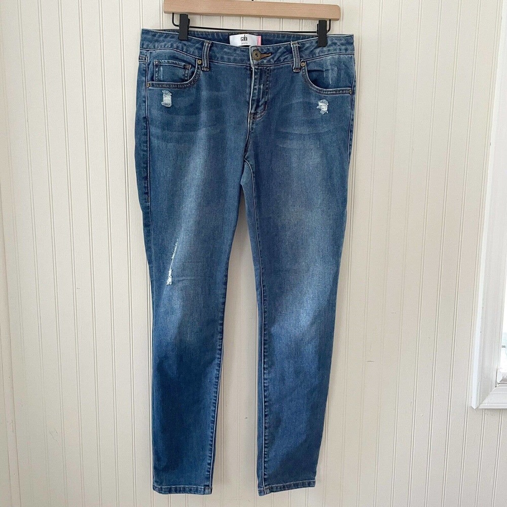 CAbi Skinny Jeans Womens 10 Mid Rise Stretch Denim Cotton Medium Wash Blue